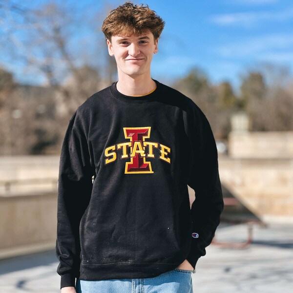 Champion® I-State Black Crewneck